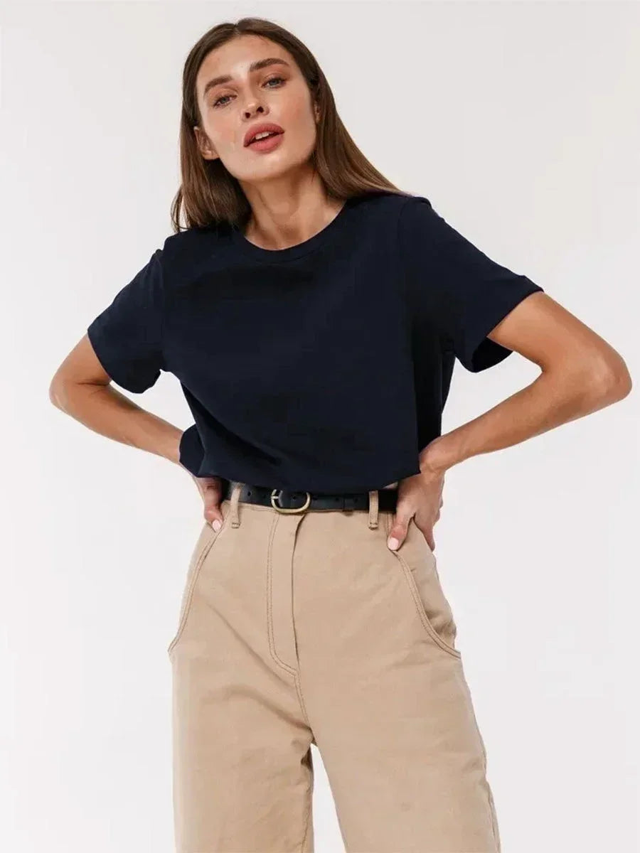 Sizes to 4XL 100% Cotton Women's T-shirt  Basic Short Sleeve Loose Tops Various colors