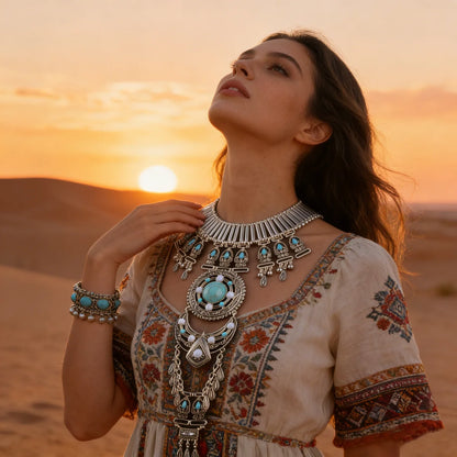 Vintage Necklaces Ethnic Baroque Pendant Tassel Chokers Necklaces