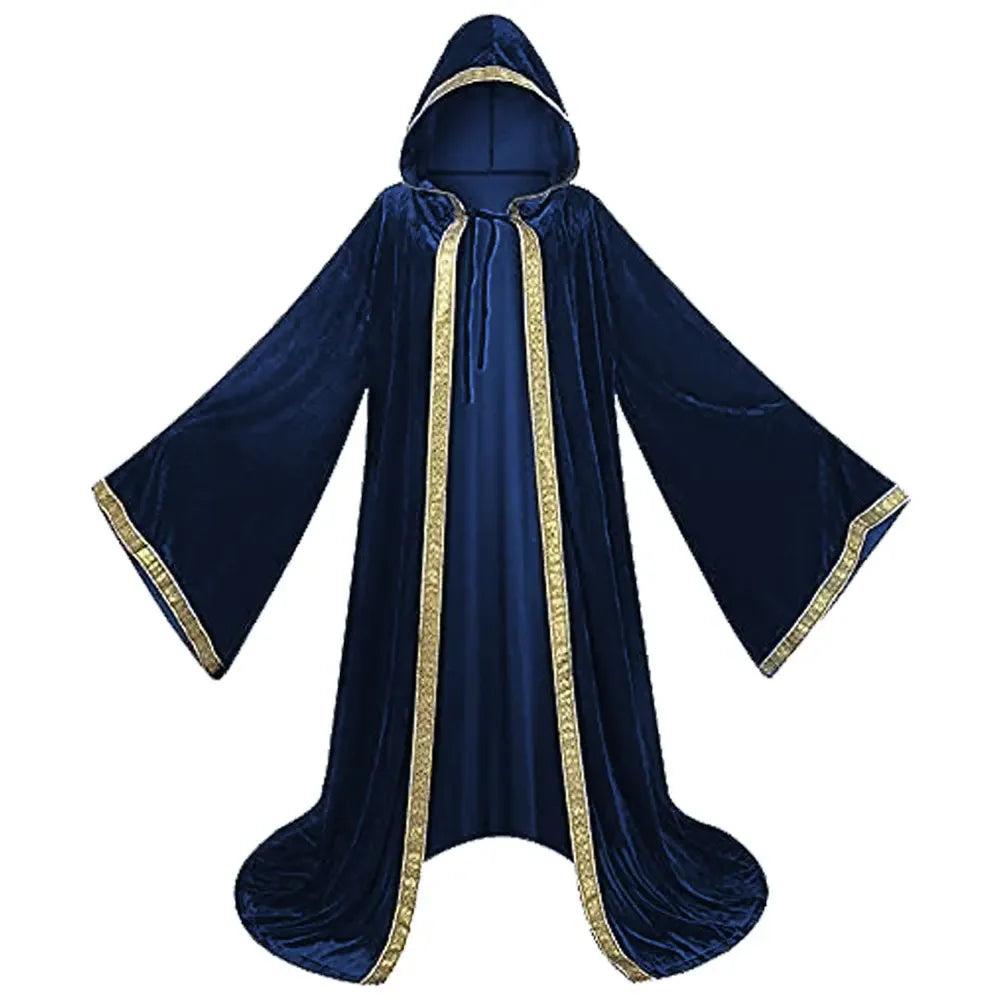 Medieval Wizard Cloak, Adult Hooded (Cane not Included)