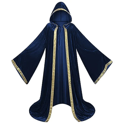 Medieval Wizard Cloak, Adult Hooded (Cane not Included)
