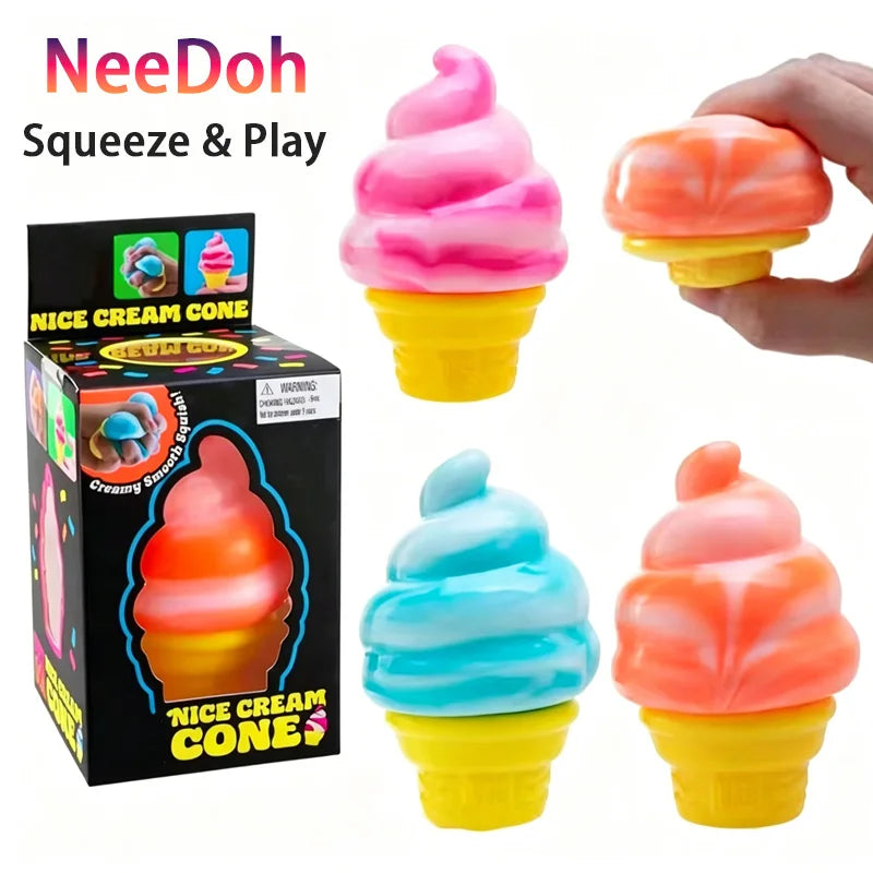 Ice Cream Stress-relieving Ball with ZERO Calories!!!  Reduces Anxiety, Releases Stress, Tactile Sensory Tool for adults and children