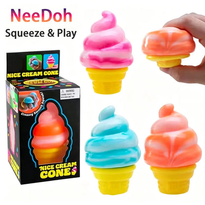 Ice Cream Stress-relieving Ball with ZERO Calories!!!  Reduces Anxiety, Releases Stress, Tactile Sensory Tool for adults and children