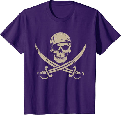 Pirate Skull And Crossbones Skeleton Halloween T-Shirt