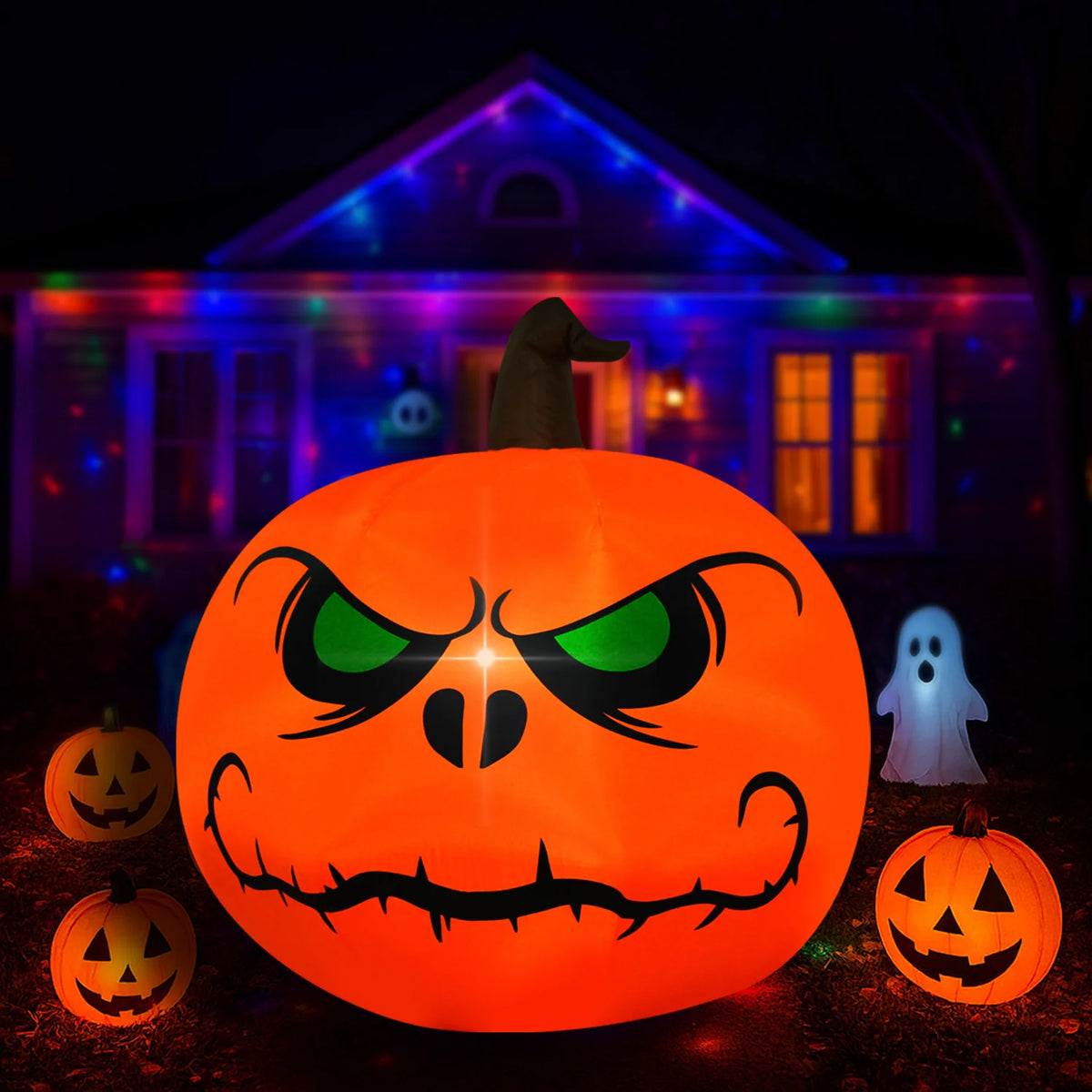 Choose from 9 Different Halloween Inflatables with Built-in LEDs.  Pumplins, Ghosts, and Ghouls