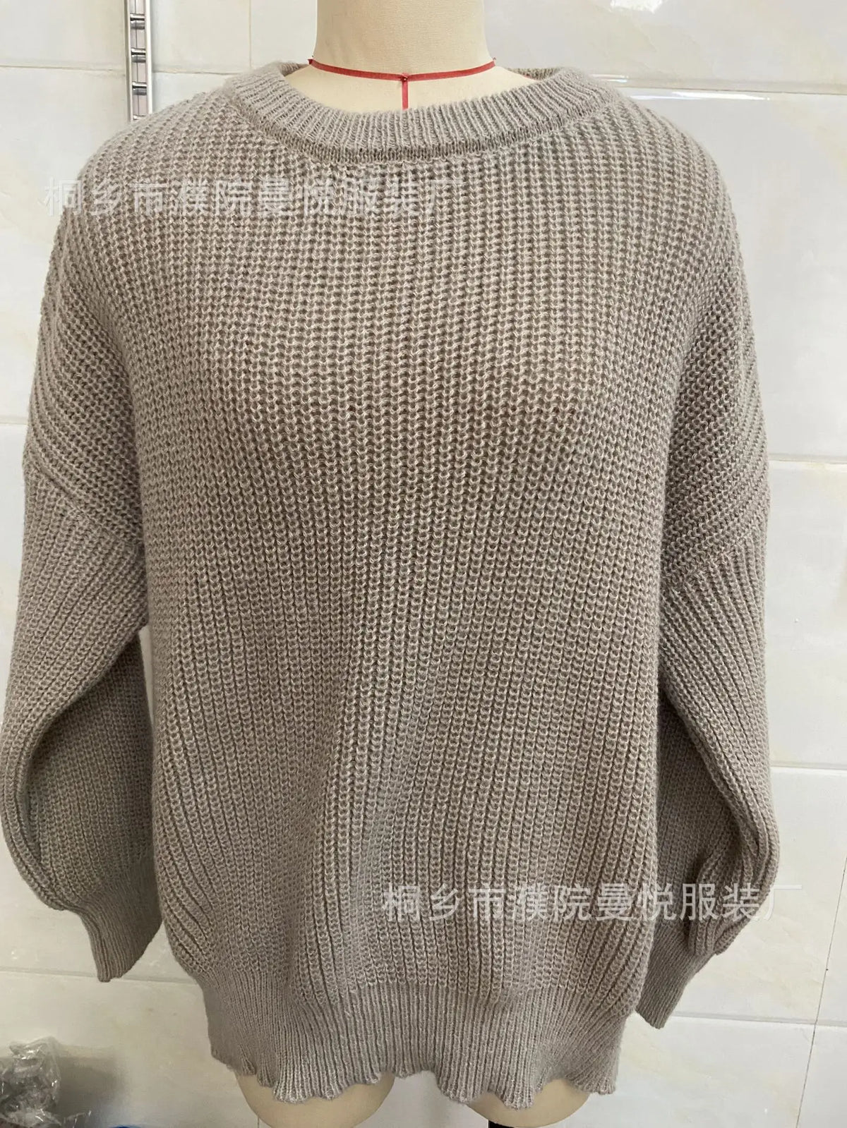 Chunky Knit Oversized Crew-Neck Pullover Sweater, 16 Colors
