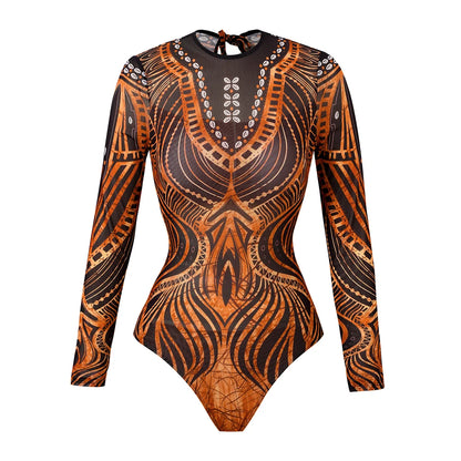 Long Sleeve Sheer Sun Protection One-Piece Swimsuit With Cover-Up. Various other designs