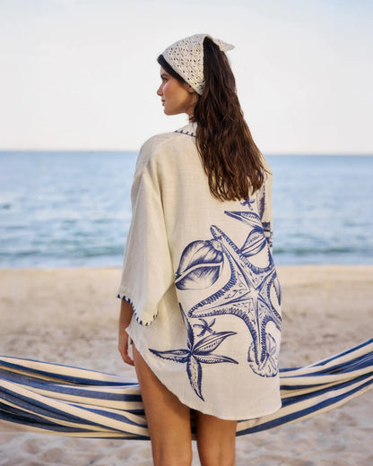 2 Piece Linen Casual Shirt and Short Skort Casual or Beach Wear