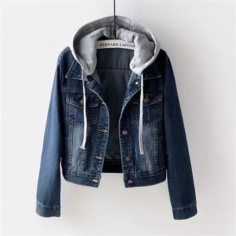Light or Dark Blue Denim Jacket with Seatsuit Hood