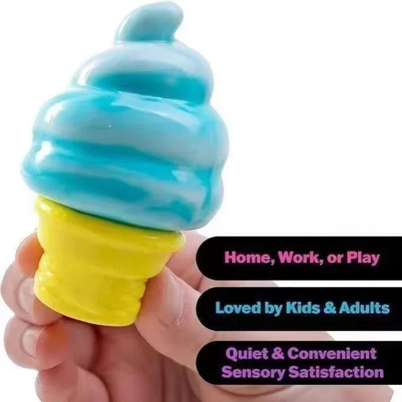 Ice Cream Stress-relieving Ball with ZERO Calories!!!  Reduces Anxiety, Releases Stress, Tactile Sensory Tool for adults and children