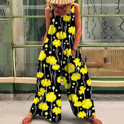 Loose casual tank-top jumpsuit wide-legs