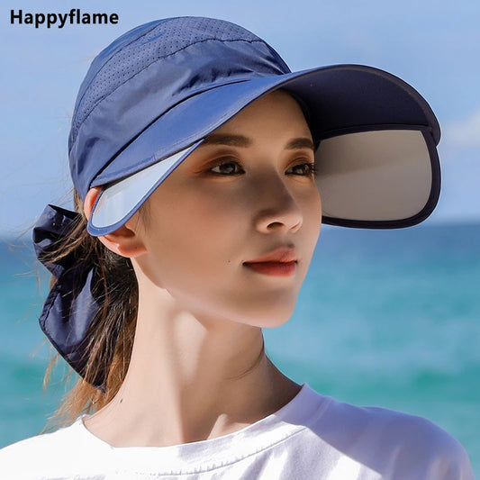 Large Brim Visor Caps with Retractable side plates