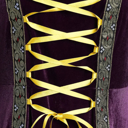 Halloween Long Sleeve Medieval Witch Victorian Gothic Bandage Dress