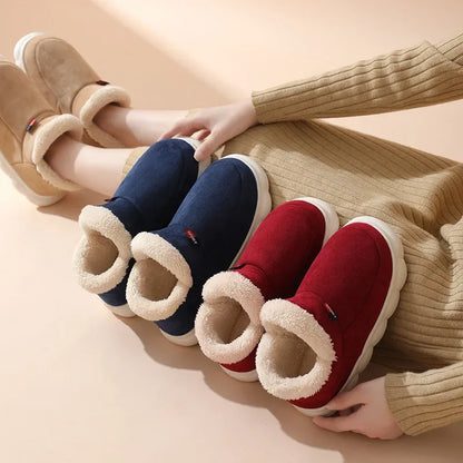 Casual House Shoes For  Indoors or Outdoors, Warm Cotton Plush Padded Slippers