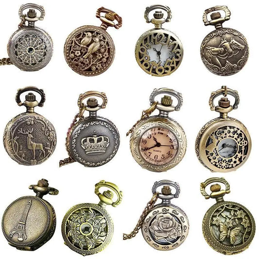 Small Vintage Pocket Watch Steampunk Quartz Watch. Various Styles