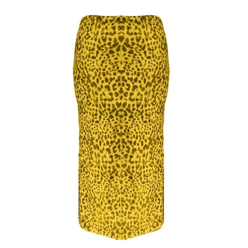 Size 1XL-5XL  Leopard Printed Midi Skirt in 5 Colors