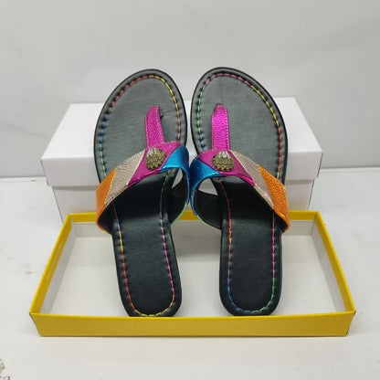 Plus Size Slippers Color-Blocked or Solid Black, Flip Flops