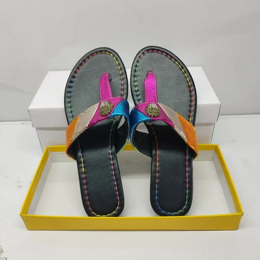 Plus Size Slippers Color-Blocked or Solid Black, Flip Flops
