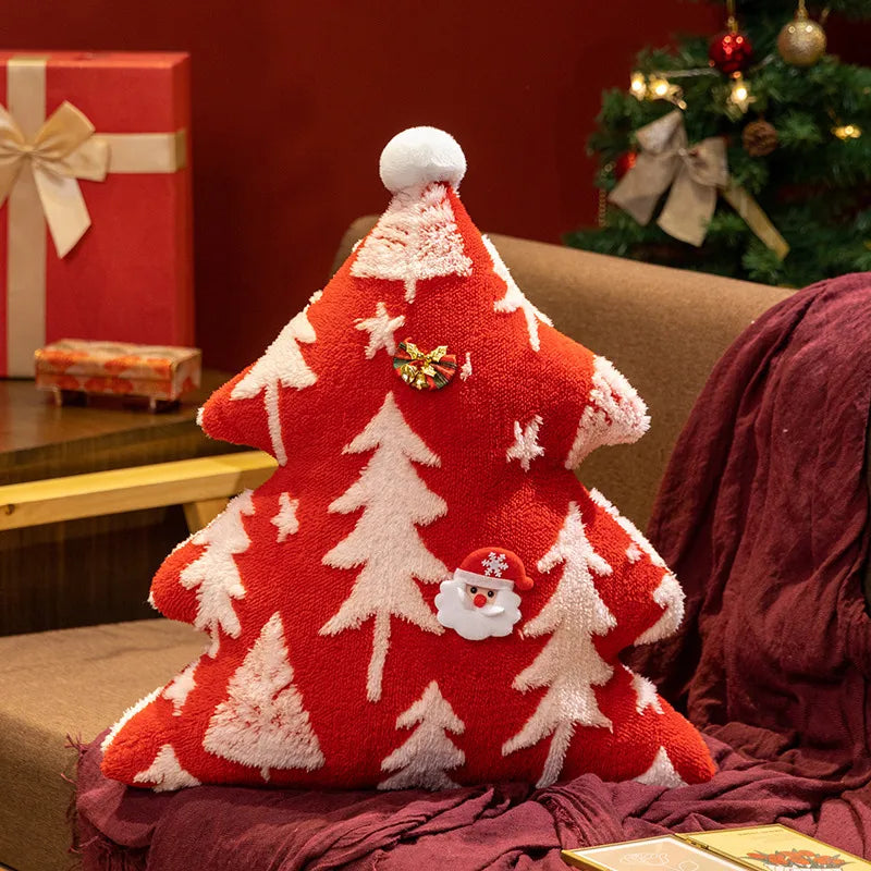 Christmas Tree Stuffed Throw Pillow or  Square, Tree Printed Pillows
