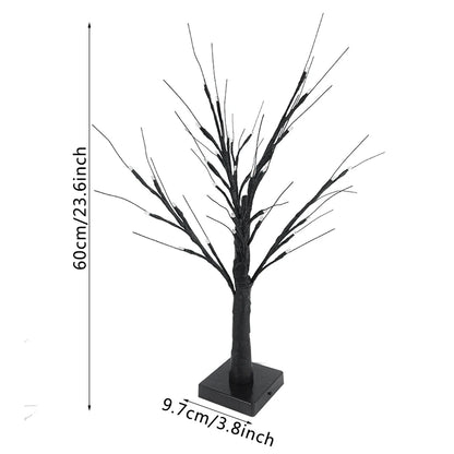 Halloween LED Birch Tree Light for Small Decorations.  Great to dis[play children's handmade Halloween items