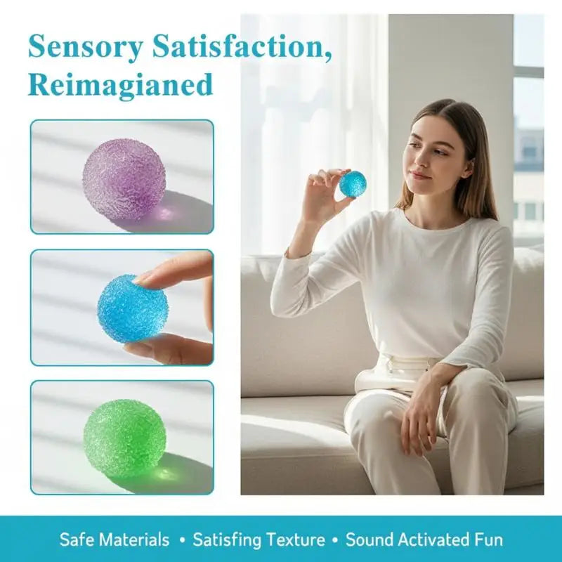 Sensory Slushie Squeeze Ball 1PC Reusable Crunchy Crackling Toy for Stress Relief