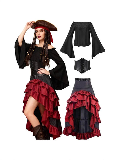 Gothic Pirate Halloween Costume.  Add hair dressing and boots and you have an Ale House Wench, for sure.