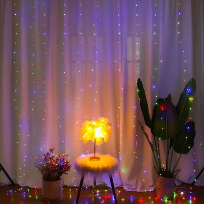 11 Colors of 3/6M USB LED Curtain 8 Modes Remote Control String Lights  Fairy Garland Lights
