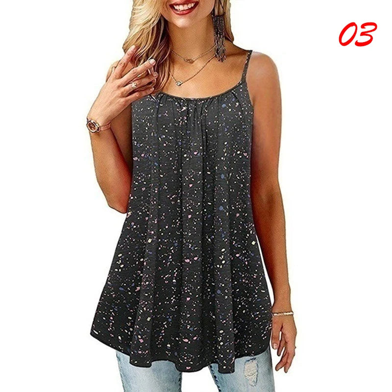 7 Designs up to 4XL Boho Tank Tops Printed Cami Casual Loose