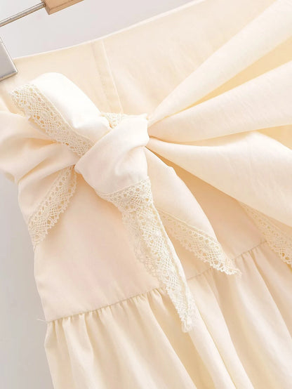 High Waisted Lace Scarf Decoration Zippered waist
