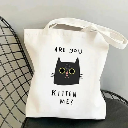 Life Is Better with Cats Canvas Tote Bag, Handbag. USE THIS AS THE GIFT OR TO HOLD THE GIFT---WHY USE PAPER?