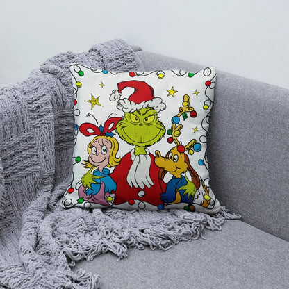 Merry Christmas Throw Pillow Cover, 18 × 18 Inch, Cover Only