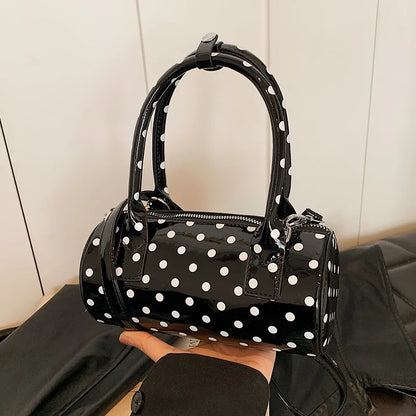 Cute Small Polka Dot Handbag Boston Lacquer Short straps or long cross body strap