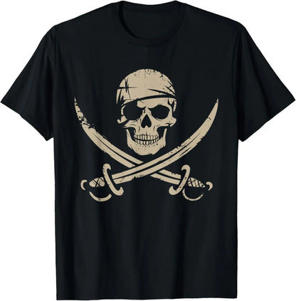 Pirate Skull And Crossbones Skeleton Halloween T-Shirt