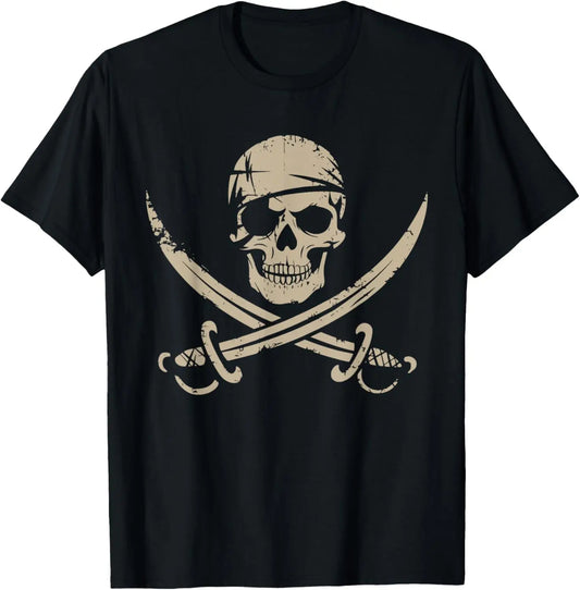 Pirate Skull And Crossbones Skeleton Halloween T-Shirt