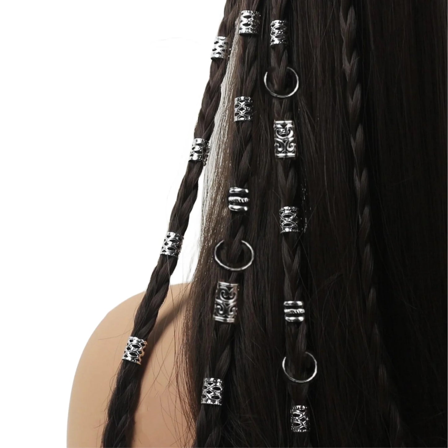 80PCS/Set Boho Vintage Hollow Hair Rings Alloy Hair Cuffs (May also be used as ear cuffs)
