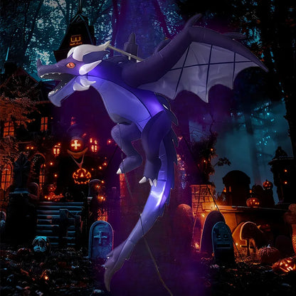 1.9m Inflatable Halloween Flying Dragon LED Lit Decoration