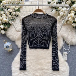 Boho Crocheted Knit Cardigan Midi Length