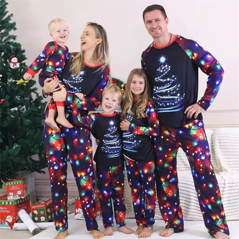 Matching Christmas Family Pajamas Adults Kids Loose Sleepwear Baby Romper