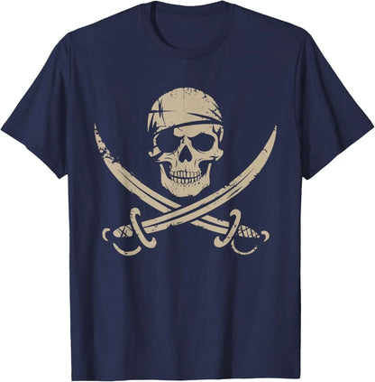 Pirate Skull And Crossbones Skeleton Halloween T-Shirt