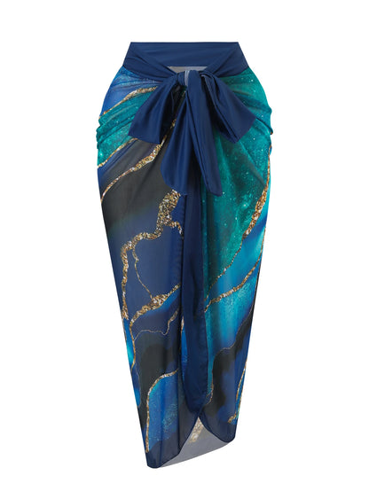 Custom-Made Digital Printed One-Piece Swimsuit with skirt cover-Up 5 different prints
