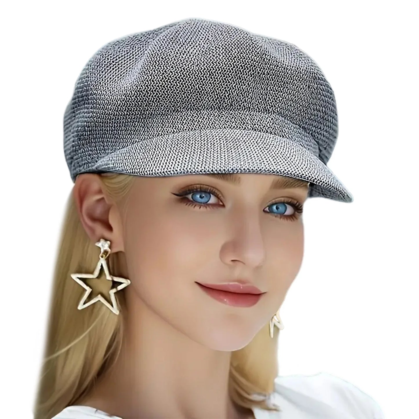 Retro Beret Caps for Women, Breathable Mesh Material, Solid Color Beret for Outdoors