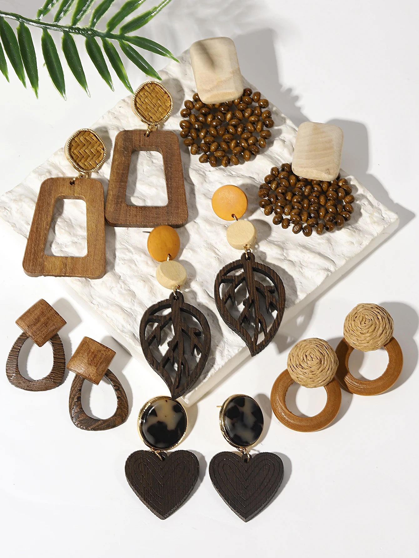 Handmade Wooden Drop Earrings
