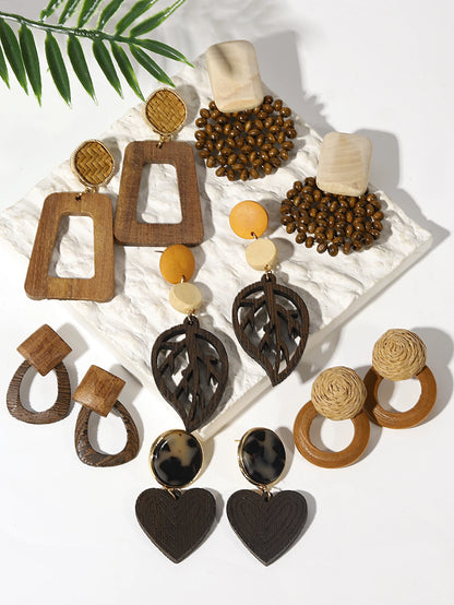Handmade Wooden Drop Earrings