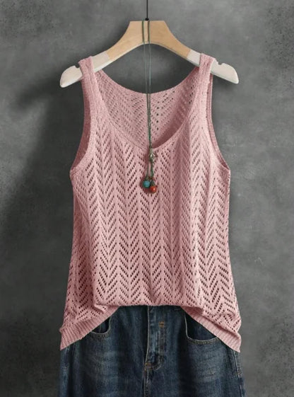 Solid Color Knit Tank Top Suitable for Denim Jeans. 5 unique colors