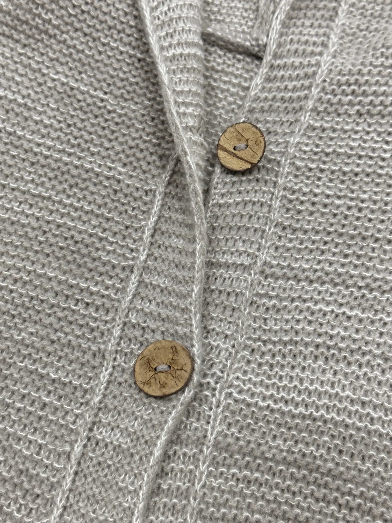 Oversized Gray Waffle Knit Hooded Cardigan Button Front Casual Outerwear
