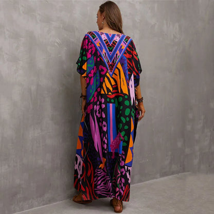 Plus Size Kaftan Dresses for Lounging or Cover-Up at the Beach. Several Designs