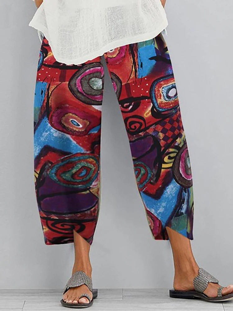 18 Solid and Patterned Cotton Linen Harem Pants, Wide Leg Trousers with Pockets