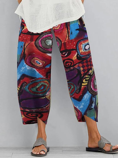 18 Solid and Patterned Cotton Linen Harem Pants, Wide Leg Trousers with Pockets