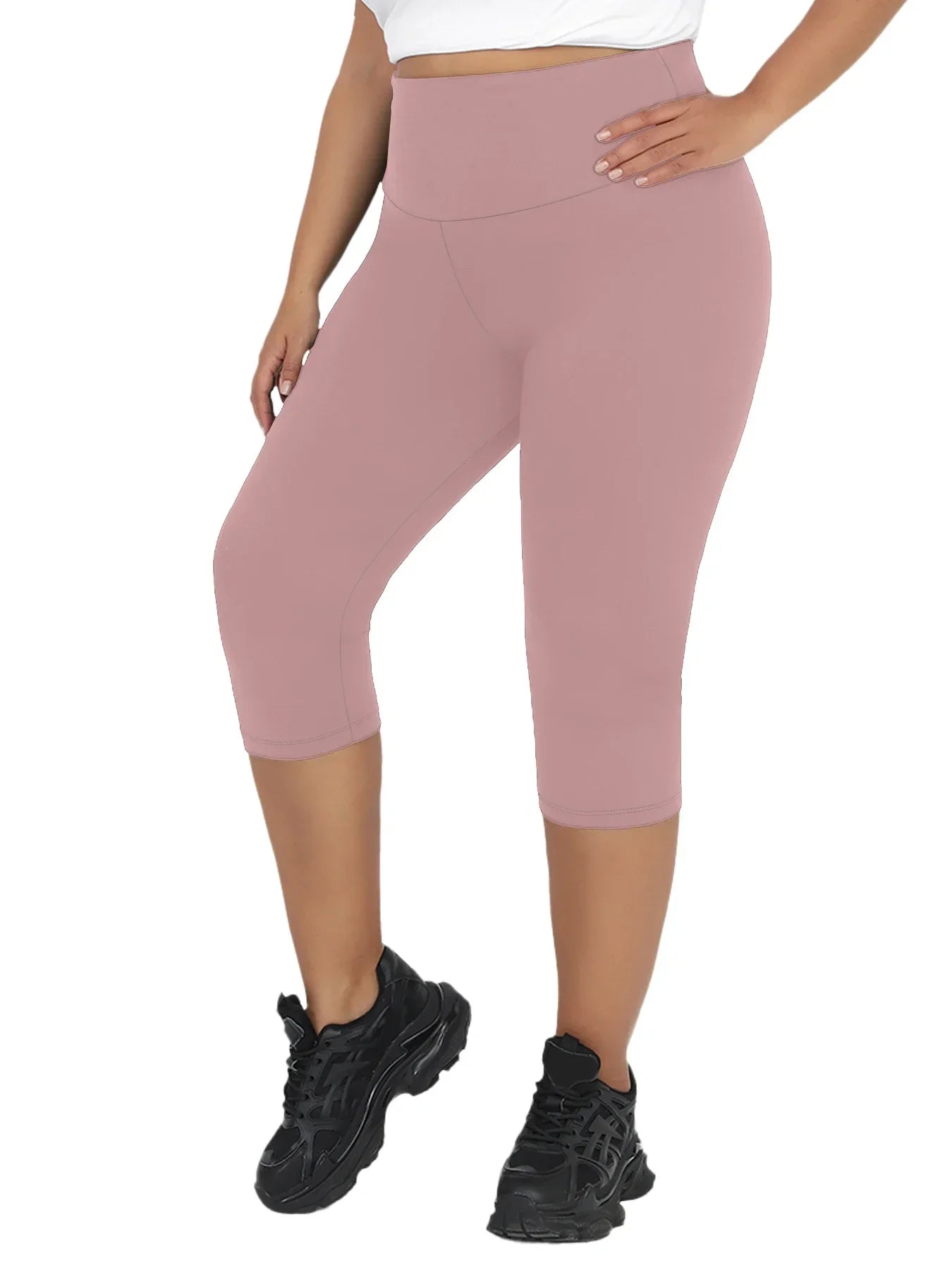 Plus Size to 4XL in 5 Colors Leggings, Super soft, High Waisted Tummy Control , Yoga Capri Pants