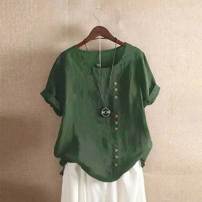 Sizes to 5XL Cotton Linen Vintage T-shirt Casual Loose Long Shirts with rolled sleeves.