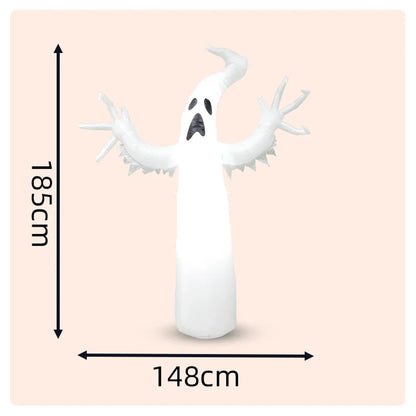 Halloween Inflatable Ghost, LED Light-up Ghost Decoration, Prop for Yard,